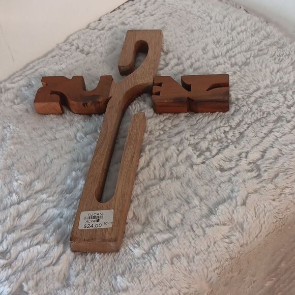 Vtg. Wooden Jesus Cross Decor - Picture 3 of 5